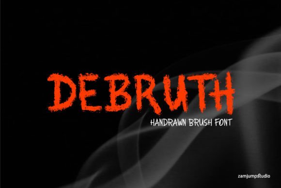 Debruth: A Handrawn Rough Brush Typeface for Bold Editorial Design